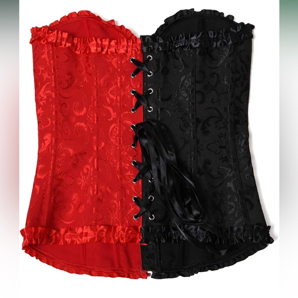 Elegant Black and Red Corset - Picture 2 of 2